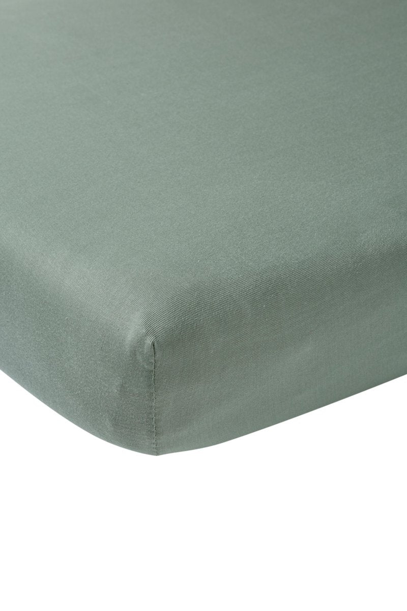 Meyco baby uni drap-housse lit junior - vert pierre - 70x140 150cm