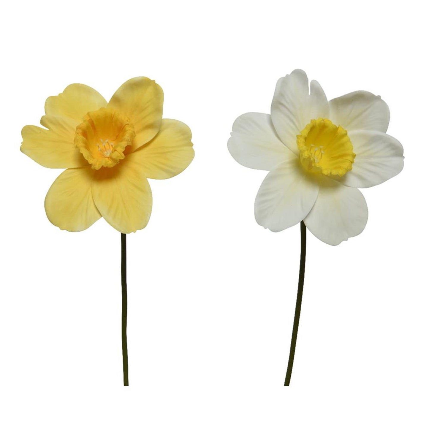 Decoris fleur artificielle jonquille h39cm jaune blanc 2 cul