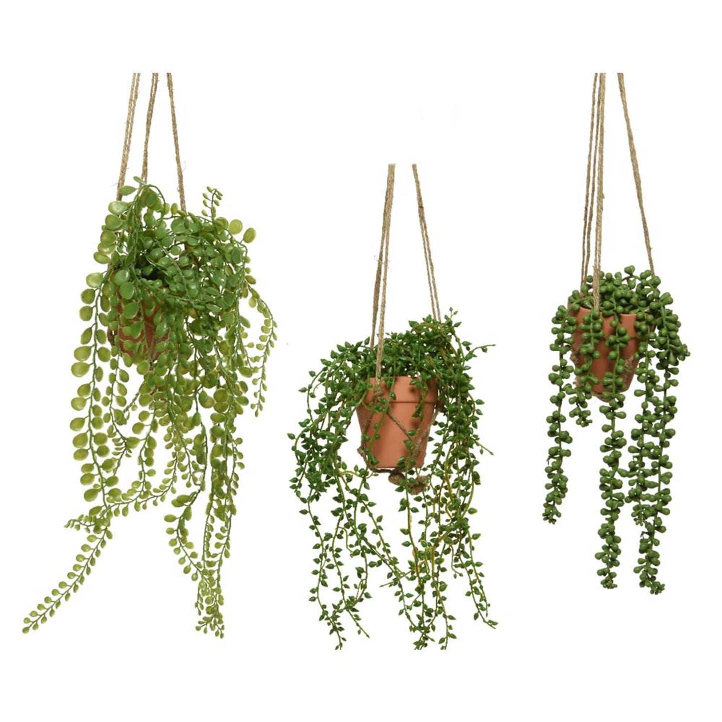 Plante artificielle suspendue Decoris en pot h40cm 3 assortis