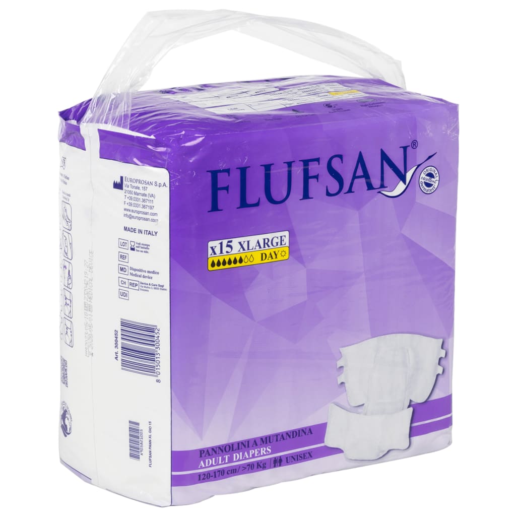Vidaxl Flufsan Incontinentile Diaper 15 St Taille xl