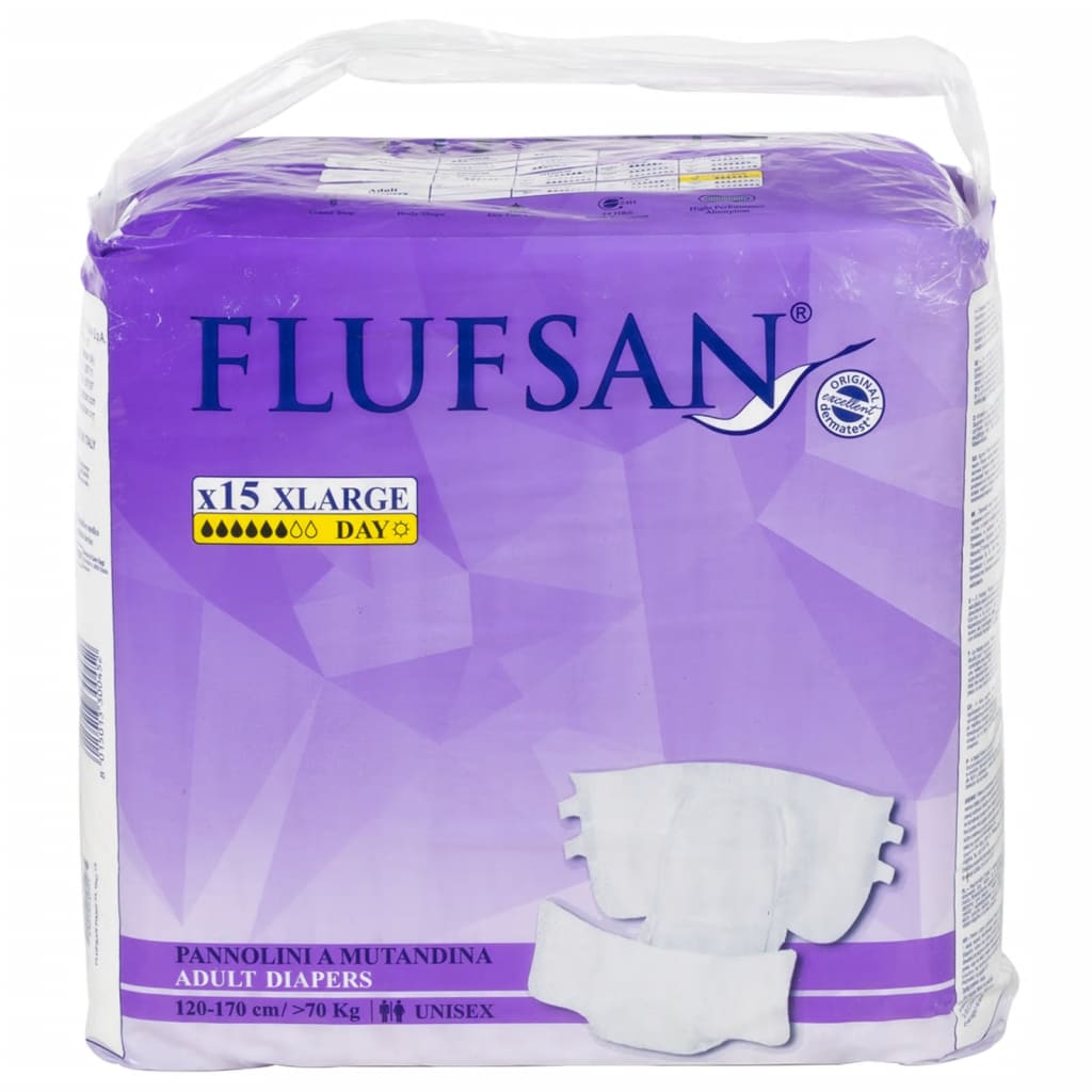 Vidaxl Flufsan Incontinentile Diaper 15 St Taille xl