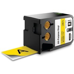 Llabel étiquettes dymo xtl 500 vinyle 41mmx7m noir sur jaune.