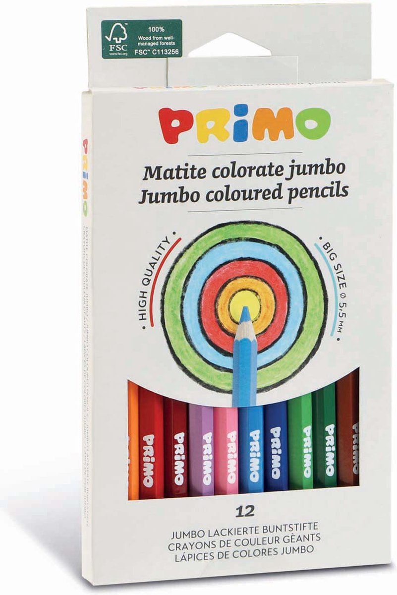 Boîte Primo de 12 crayons de couleur géants