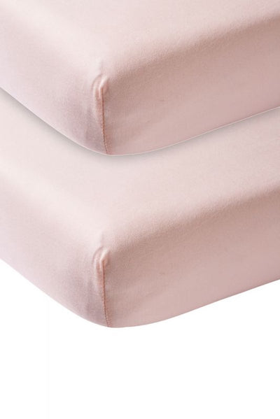 Meyco baby uni drap-housse lit junior - lot de 2 - rose tendre - 70x140 150cm
