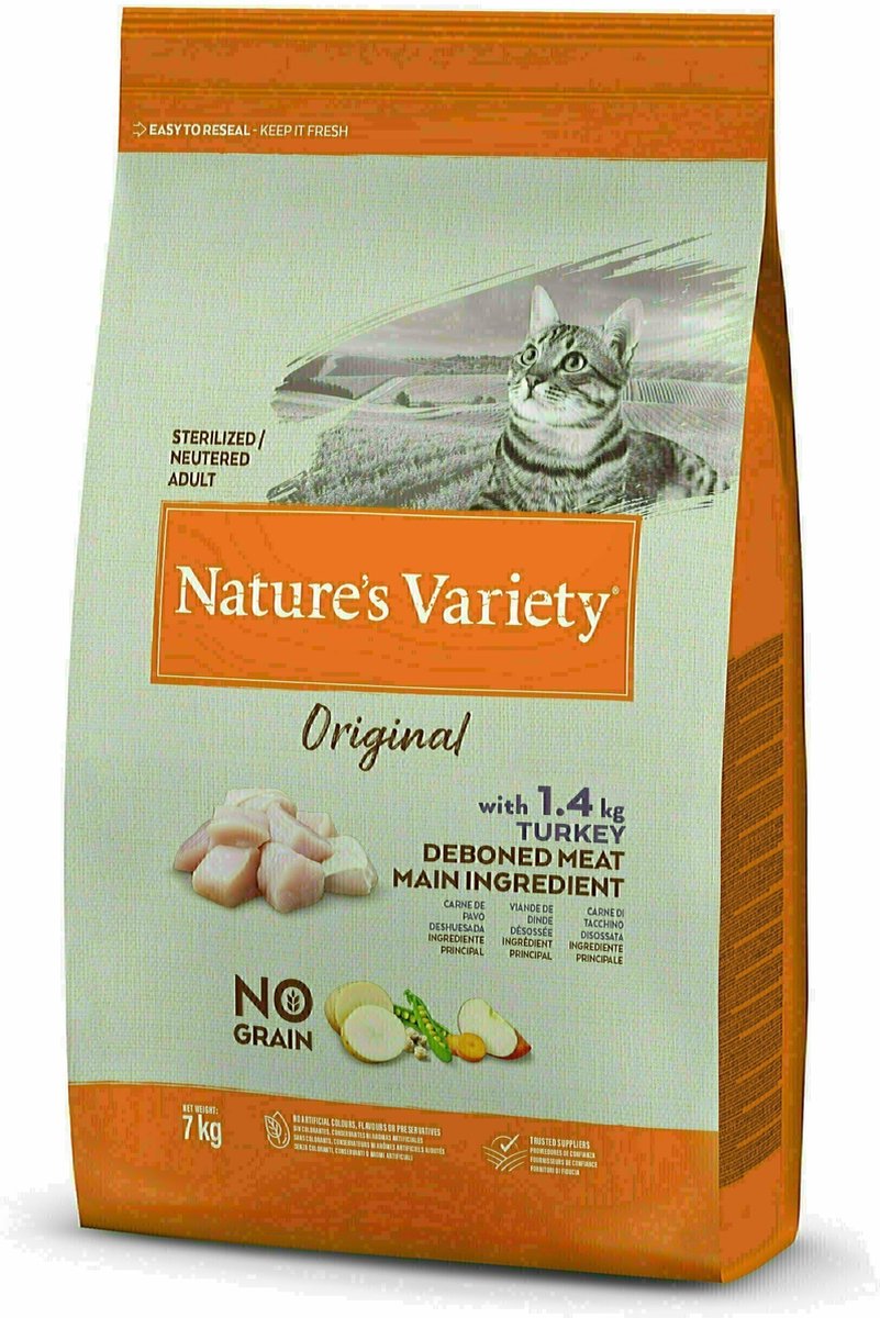 Natures Variété d'origine Turquie stérilisée sans céréale