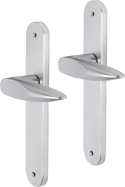 Poignée de porte Impresso - Sutton - pour l'intérieur - bouclier de porte ovale avec vis - aluminium - 2 pièces