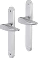 Poignée de porte Impresso - Sutton - pour l'intérieur - bouclier de porte ovale avec vis - aluminium - 2 pièces