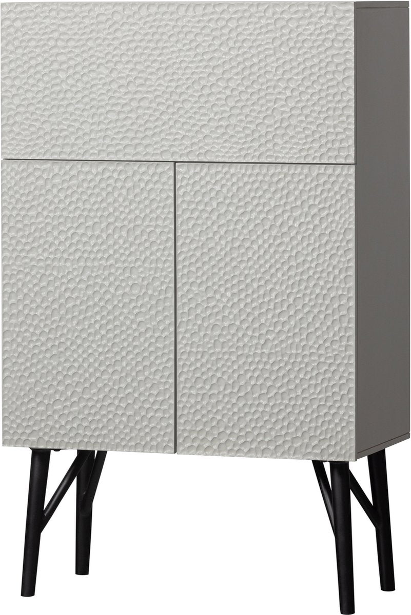 Meuble à boissons sculpté Woood - bois - brouillard - 146x90x46