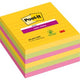 Notes super collantes post-it 101x101 jaune bleu rose
