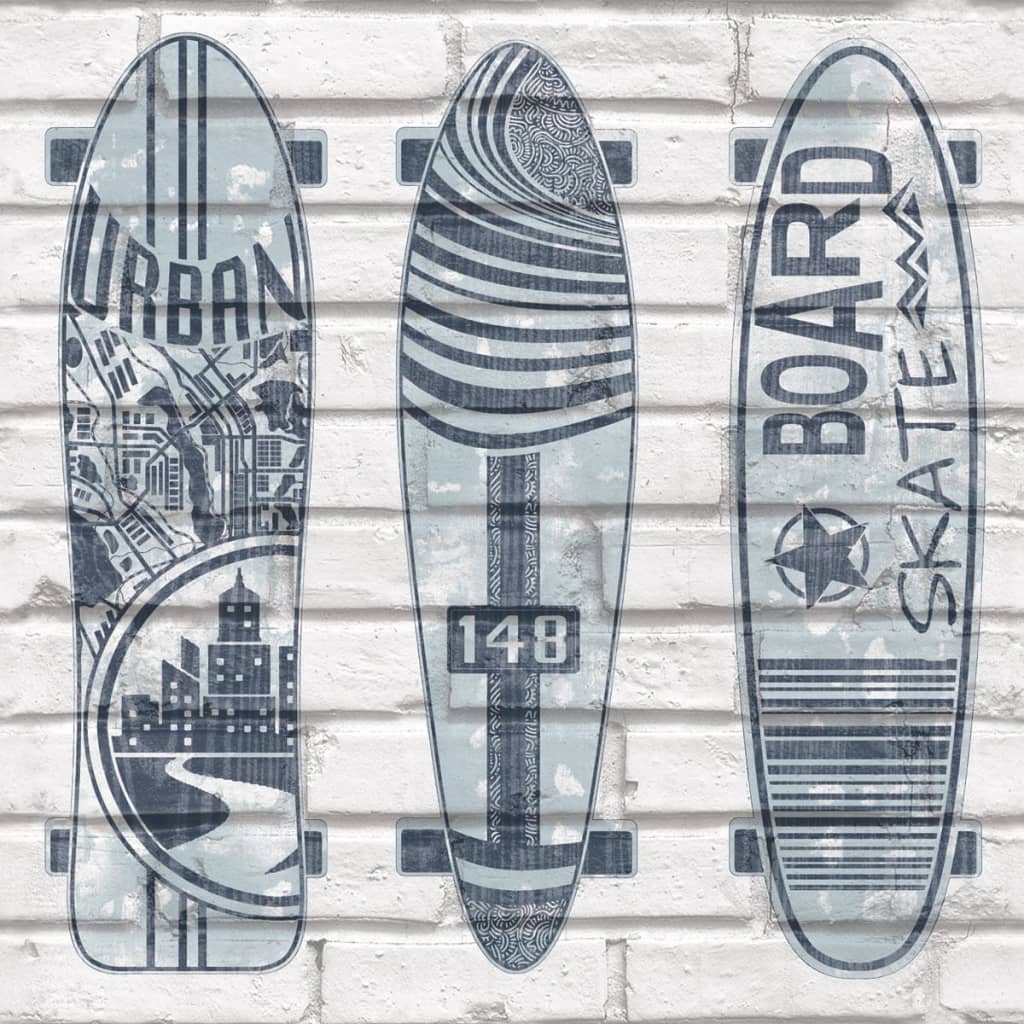 North Wall Urban Friends Wallboards Wallboards Bleu et blanc