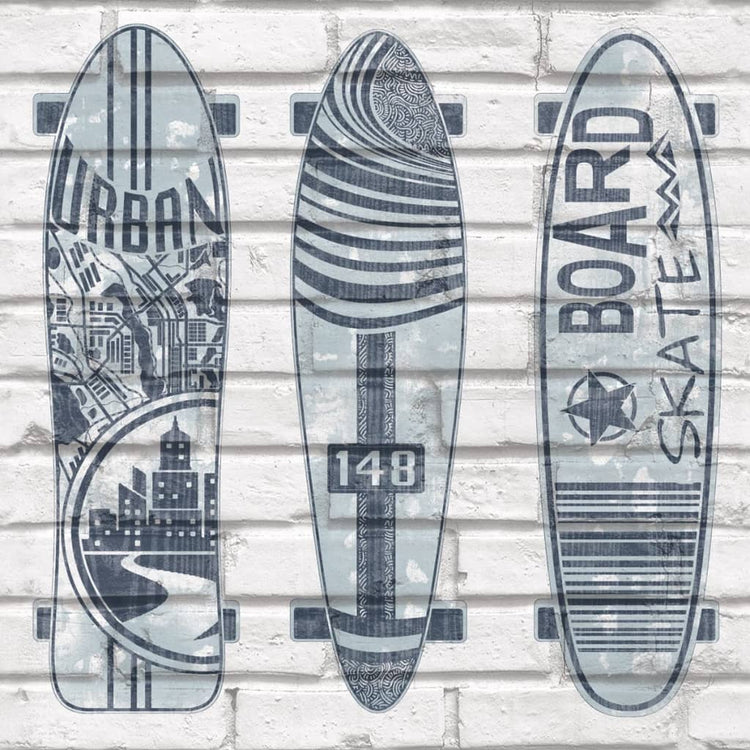 North Wall Urban Friends Wallboards Wallboards Bleu et blanc