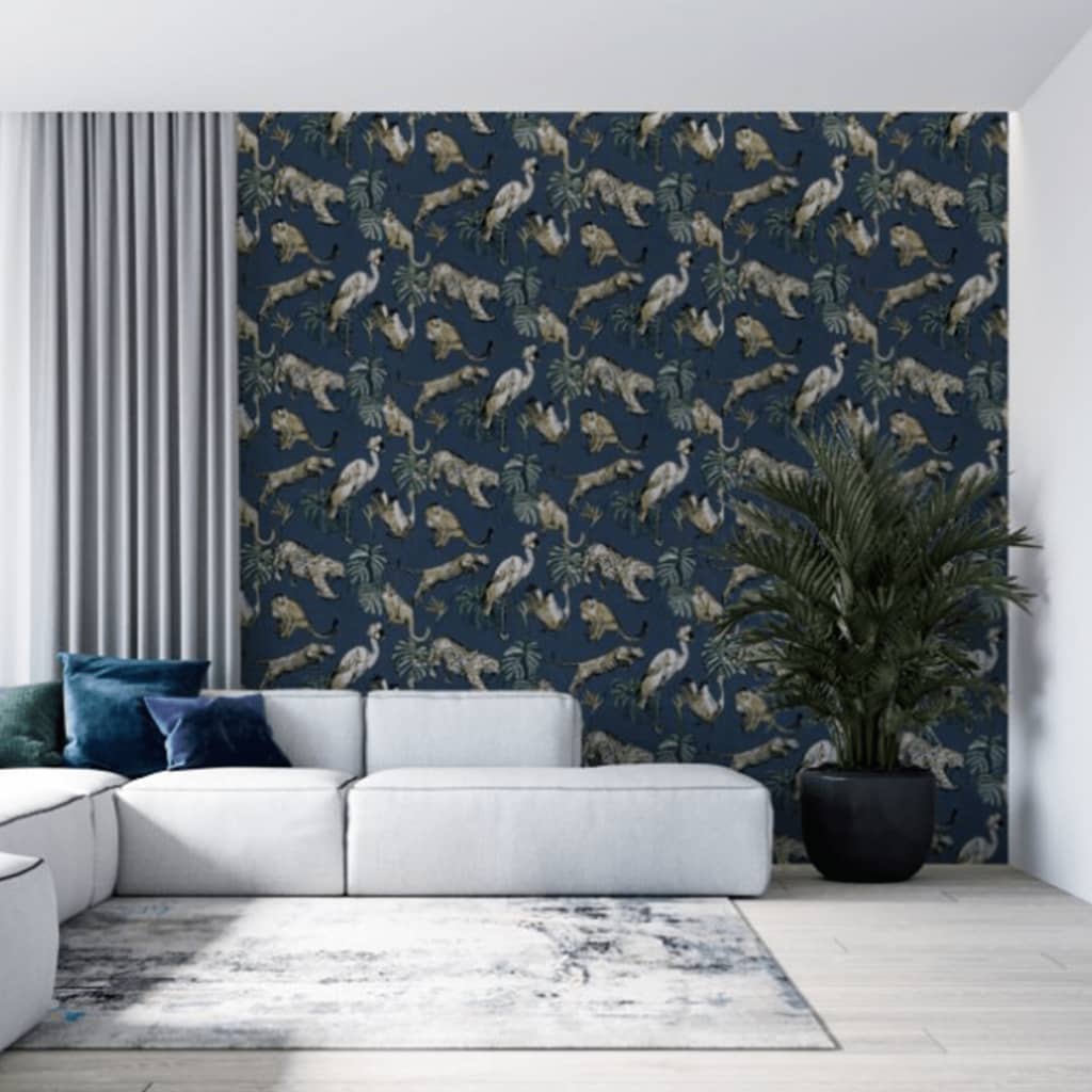 North mur noordwand fond d'écran zéro animaux exotiques bleu