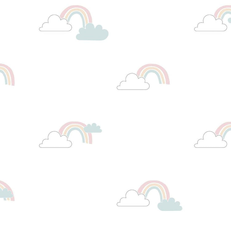 Mur North North Wall Wallpaper Baby Clouds Blanc Blue Rose