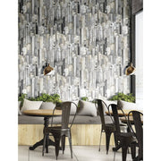 North Wall Noordwand Fond d'écran Amis Villes de café et Skyline Grey et Metallic - afbeelding 1
