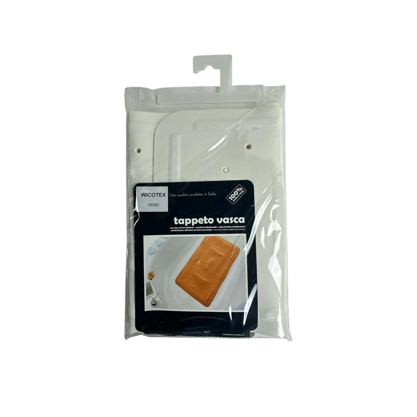 Tapis de bain antidérapant Wicotex 36x82cm blanc