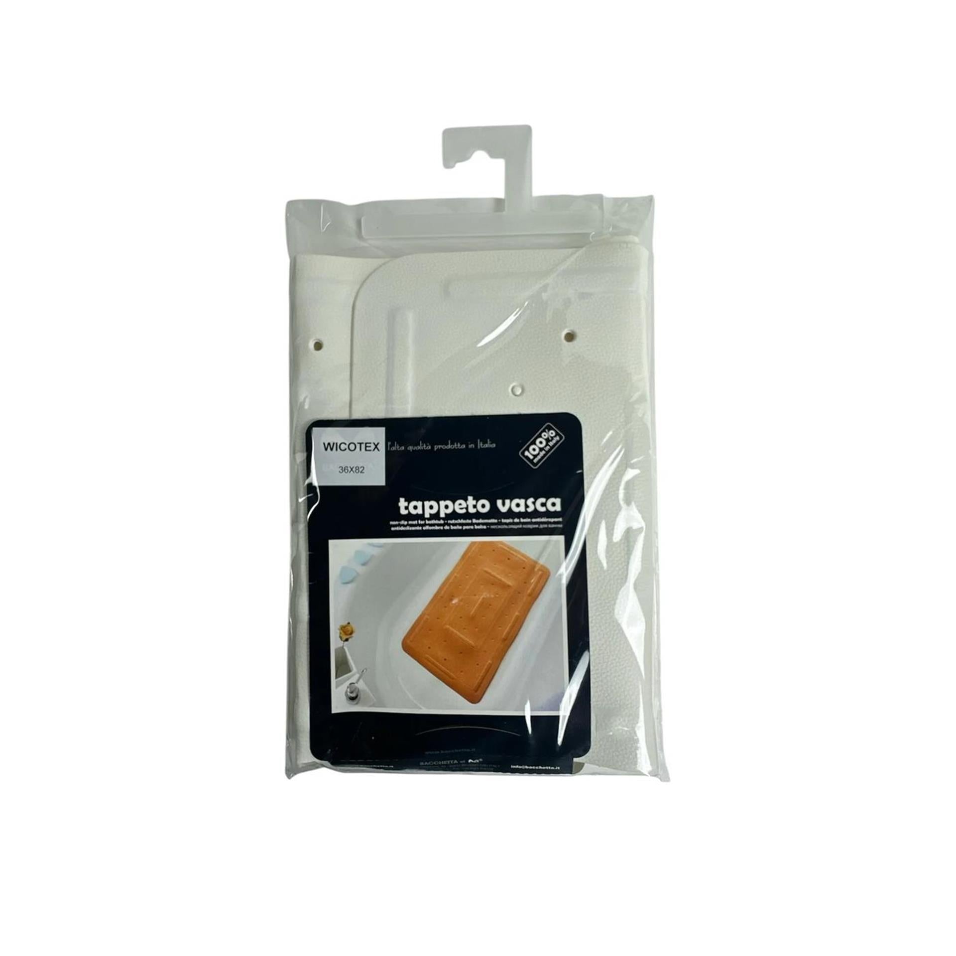 Tapis de bain antidérapant Wicotex 36x82cm blanc