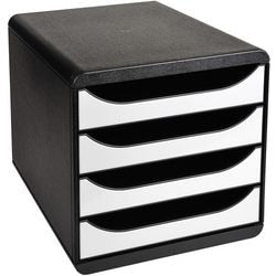 Corbeille à courrier exacompta big-box 3104213d noir et blanc
