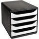 Corbeille à courrier exacompta big-box 3104213d noir et blanc