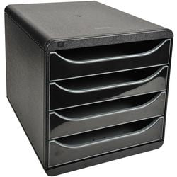Corbeille à courrier exacompta big-box 3104214d noir brillant