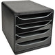 Corbeille à courrier exacompta big-box 3104214d noir brillant