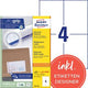 Etiquettes universelles avery universelles blanches 200 pièces