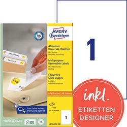 Etiquettes universelles avery blanches 200 pièces