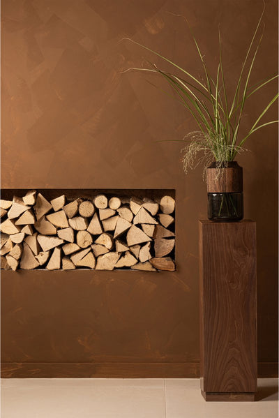 Support pour plantes Woood enid - bois - noyer - 80x24x24
