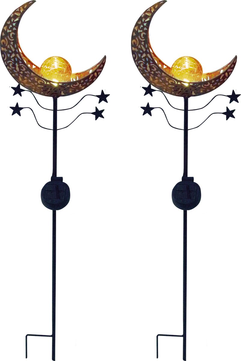 Luxform - lampe de jardin avec piquet - mandala orange - 2 pièces - LED - à énergie solaire