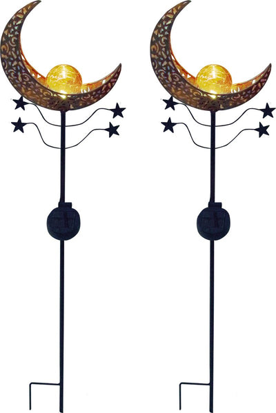 Luxform - lampe de jardin avec piquet - mandala orange - 2 pièces - LED - à énergie solaire