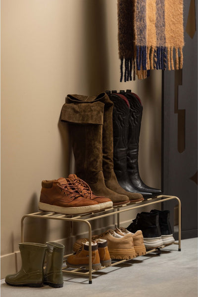 Woood Josse étagère à chaussures - métal - marron militaire - 25x80x33