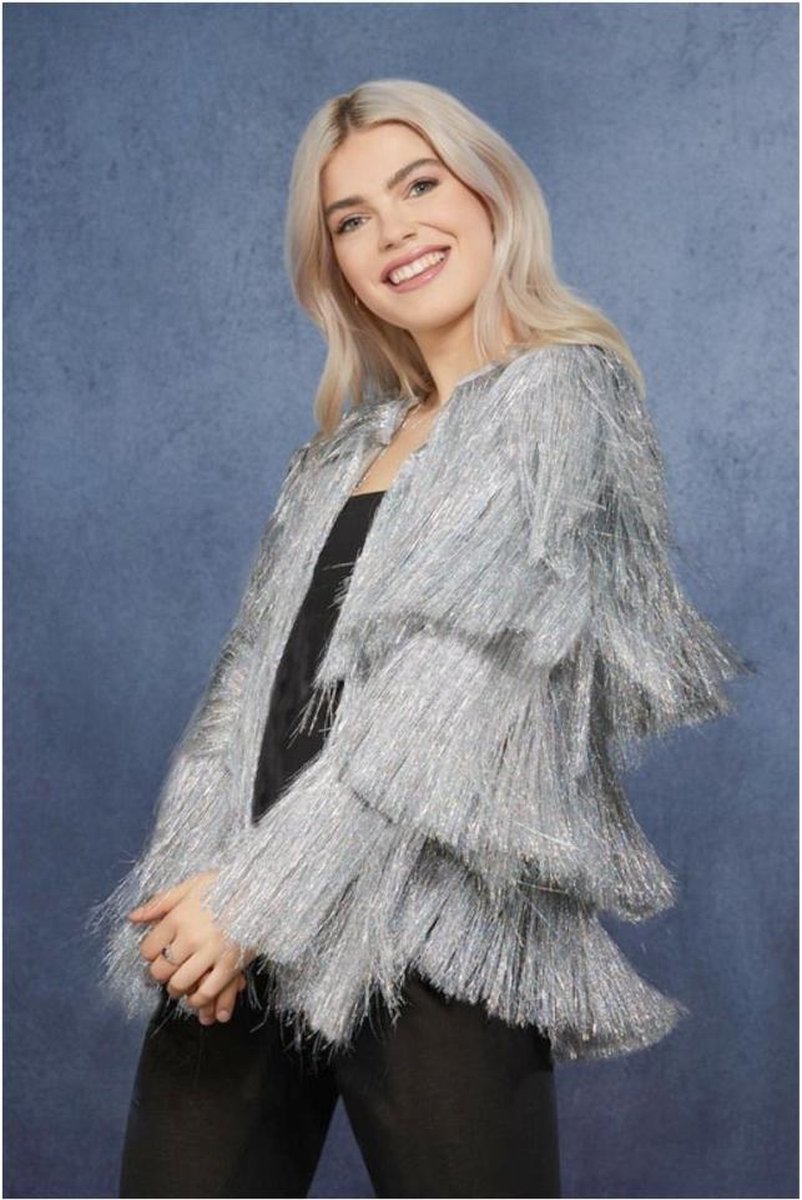 Fever - veste de costume de festival de guirlandes - s m - couleur argent