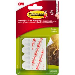 Bandes d'affiche command w17024 autocollantes blanches 12 pièces