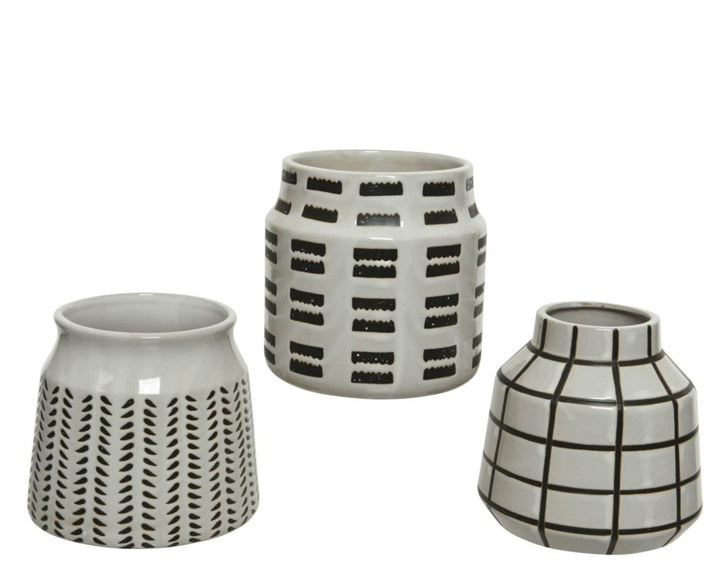 Vase Decoris porcelaine blanc noir