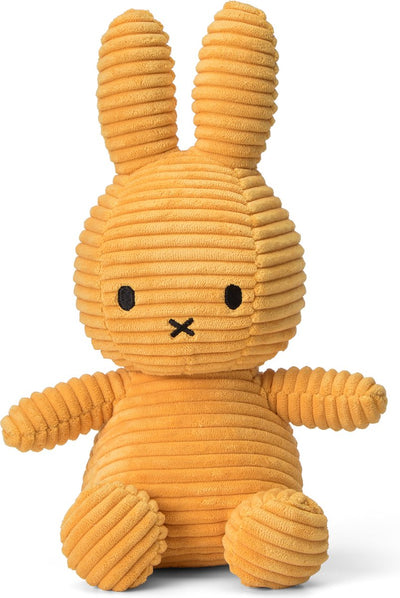 Bon ton jouets Miffy - velours côtelé écologique jaune - 23 cm - 9