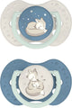 Difrax lovi sucette dynamique - classe - 0 à 6 mois - bleu clair beige - 2 pièces