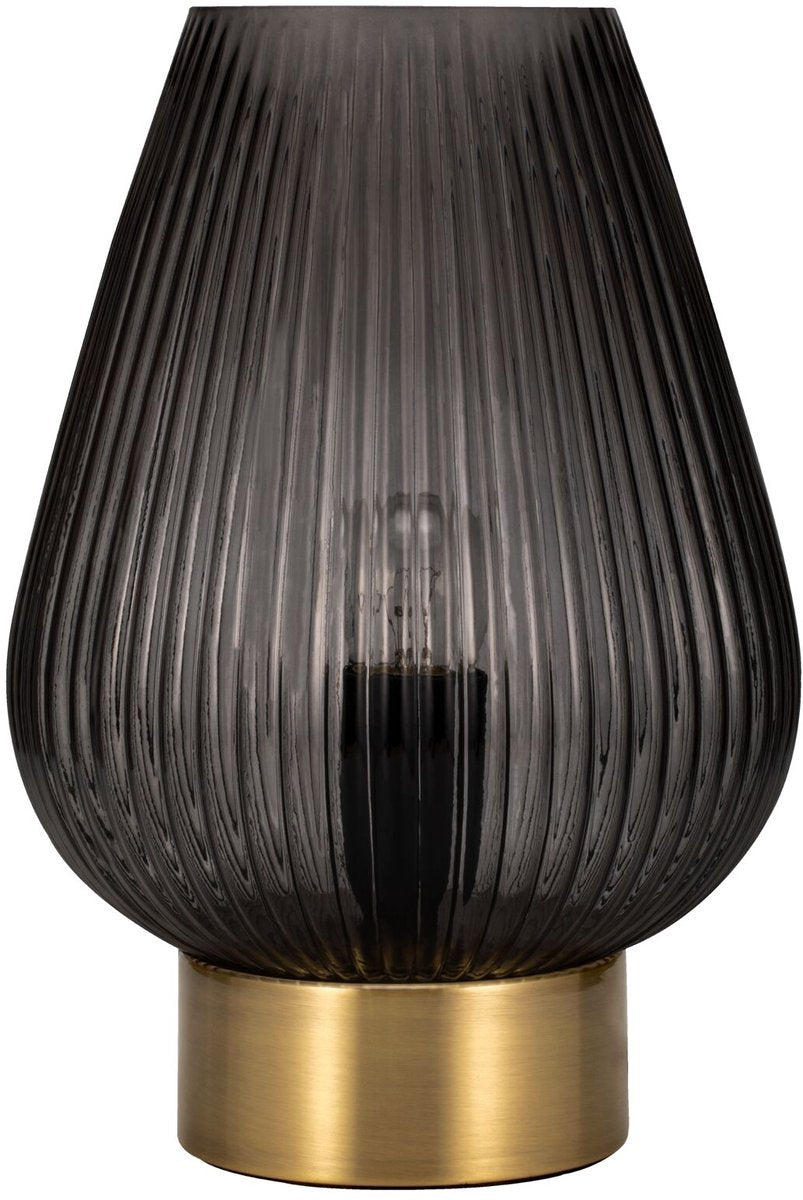 Pauleen Lampe de table LED Crystal Gloom e27 max. 40w verre fumé, laiton