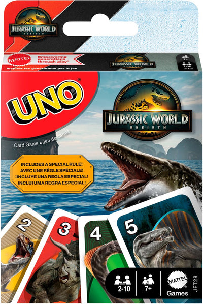 Jeu de cartes Mattel Games Uno Jurassic World Rebirth