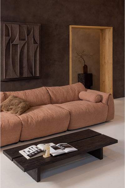 Table basse lion Woood - mdf - marron foncé - 25x140x60