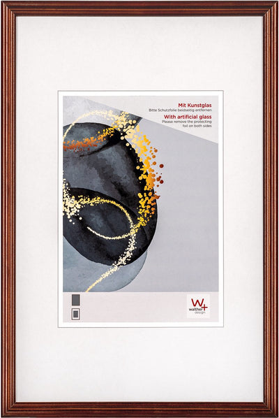 Walther select - cadre en bois - format photo 20x30 cm - verre d'art - marron