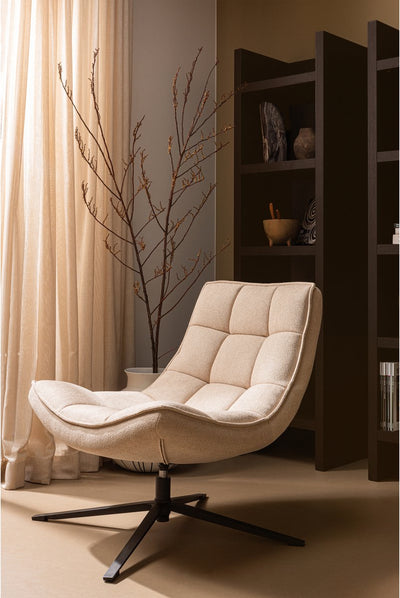 Fauteuil pivotant Woood maudi - polyester - naturel - 84x74x86