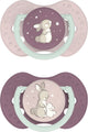 Difrax lovi sucette dynamique - classe - 6 à 18 mois - rose beige - 2 pièces