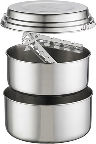 Ensemble de casseroles Msr Alpine 2 - ensemble de cuisson en acier inoxydable - 2 pièces - résistant et compact - pour 2 à 3 personnes