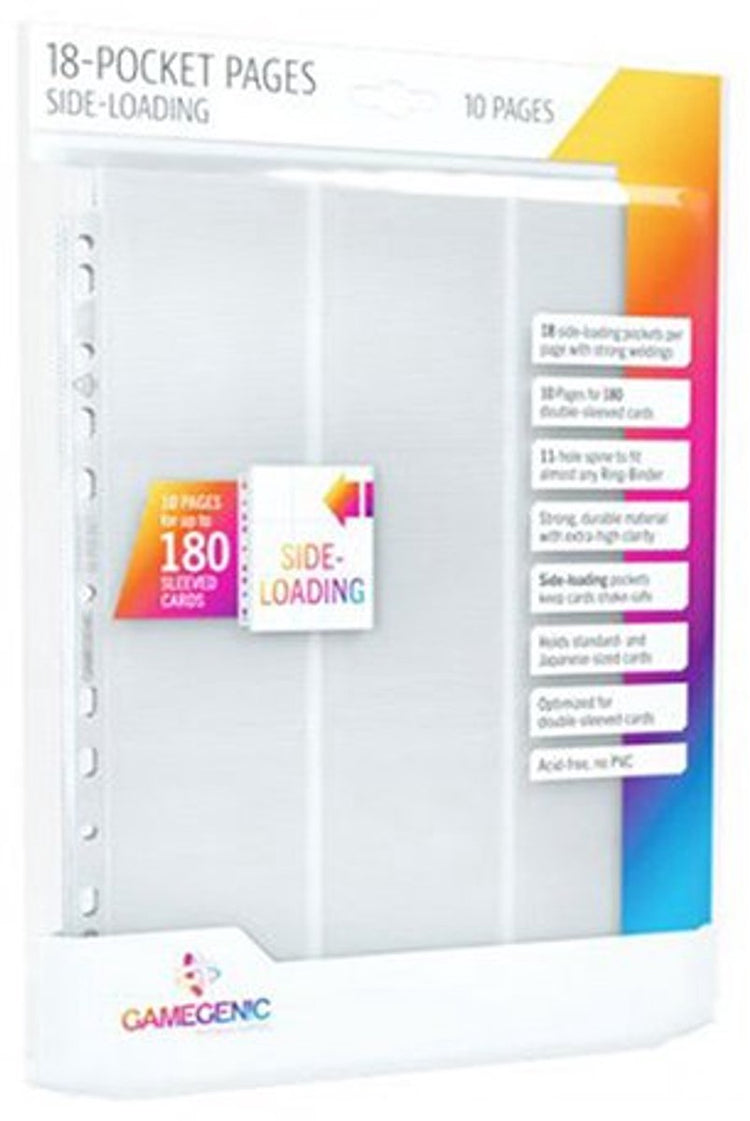 Gamegenic - pages 18 pochettes à chargement latéral pack de 10 pièces blanc