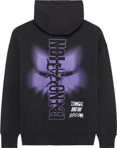 Sweat à capuche surdimensionné en molleton fantôme avec image de tête de renard