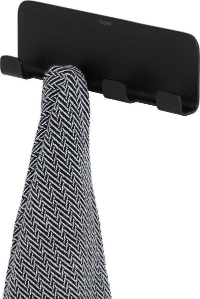 Col Tigre - crochet porte-serviette multi - sans perçage - ruban adhésif 3m - noir