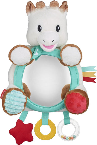 Miroir d'activité Sophie la girafe - doudou - jouet bébé - cadeau maternité - cadeau baby shower - à partir de 0 mois - 30 x 28 x 9 cm
