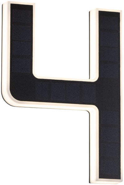 Éclairage solaire de numéro de maison à LED Paulmann avec plaque d'immatriculation. batterie remplaçable numéro 4 ip44 3000k 6lm noir