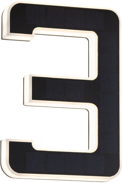 Éclairage solaire de numéro de maison à LED Paulmann avec plaque d'immatriculation. batterie remplaçable numéro 3 ip44 3000k 6lm noir