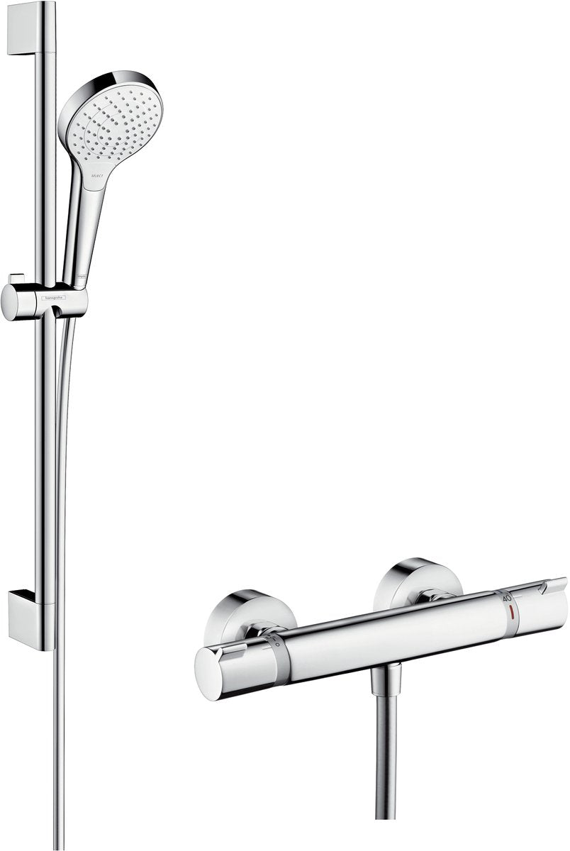 Hansgrohe croma s vario kit de rénovation - 90 cm - ecostat confort - thermostat - commande à bouton select - chrome