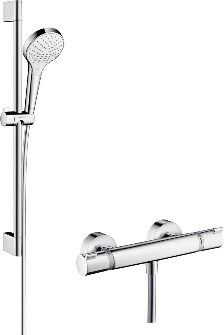 Hansgrohe croma s vario kit de rénovation - 90 cm - ecostat confort - thermostat - commande à bouton select - chrome